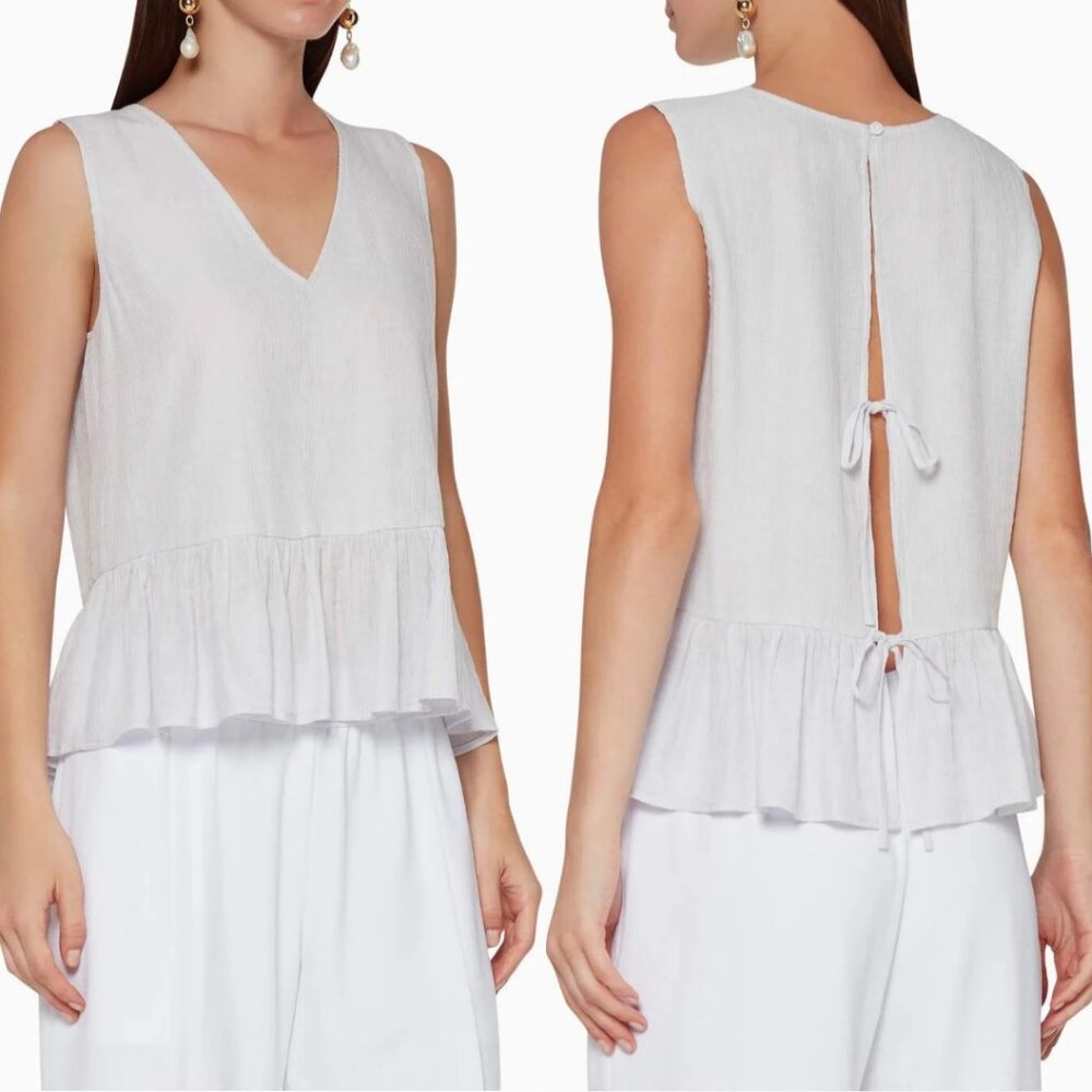NEW Club Monaco - 'Shailyn' Peplum Blouse Top (Sleeveless, Backless) - Small
